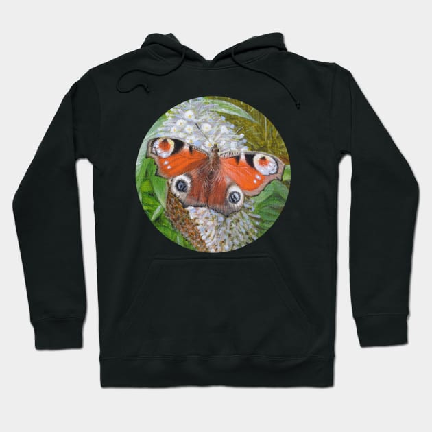 Peacock Butterfly Painting Hoodie by Sandra Warmerdam